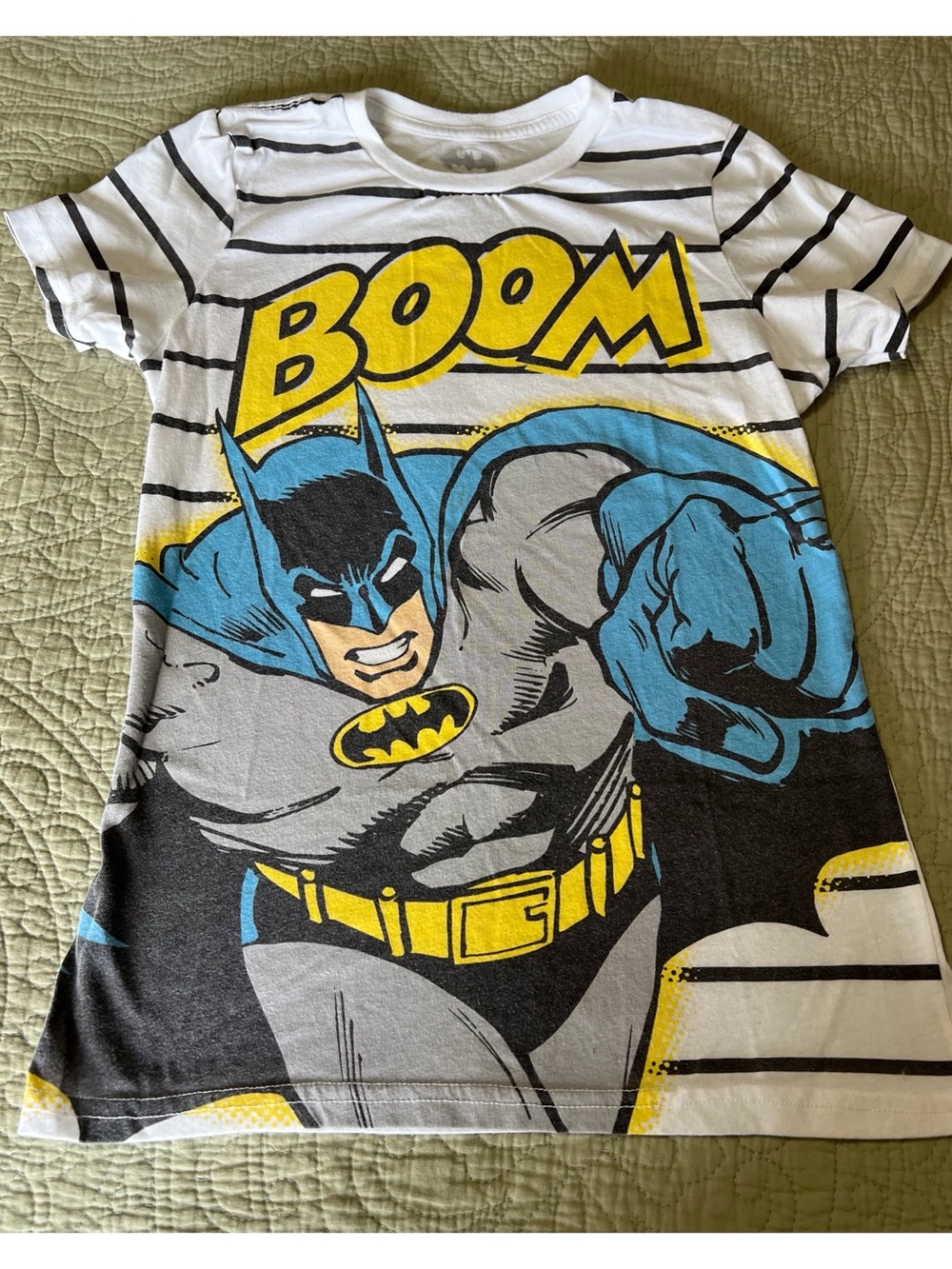 Batman Women's Short Sleeve Graphic Tee - White, Black, Yellow, Blue, Gray